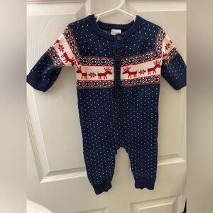 Hanna Andersson- 6-12 months, Dear Deer Sweater Romper, worn once/gently used.